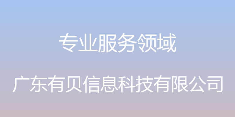 专业服务领域 - 广东有贝信息科技有限公司