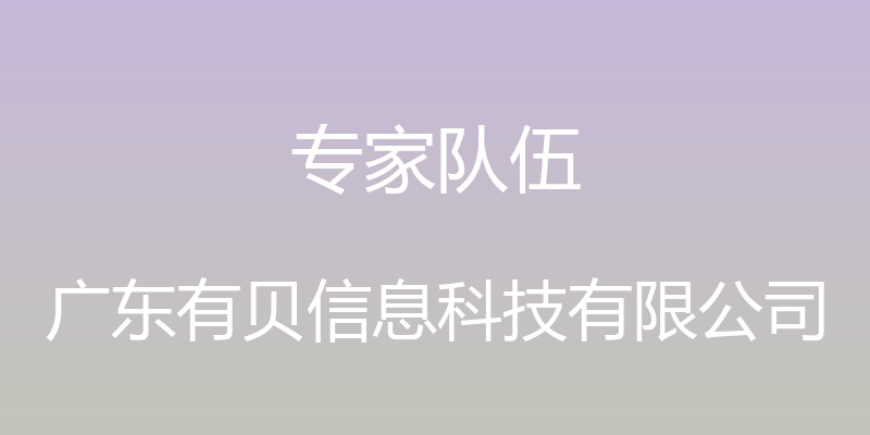 专家队伍 - 广东有贝信息科技有限公司